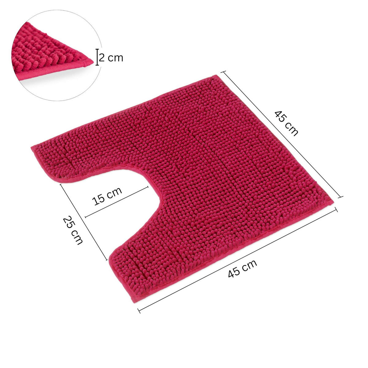 BADEMATTE MIT WC AUSCHNITT PARIS - Beere, Textil (45/45cm) - WohnDirect