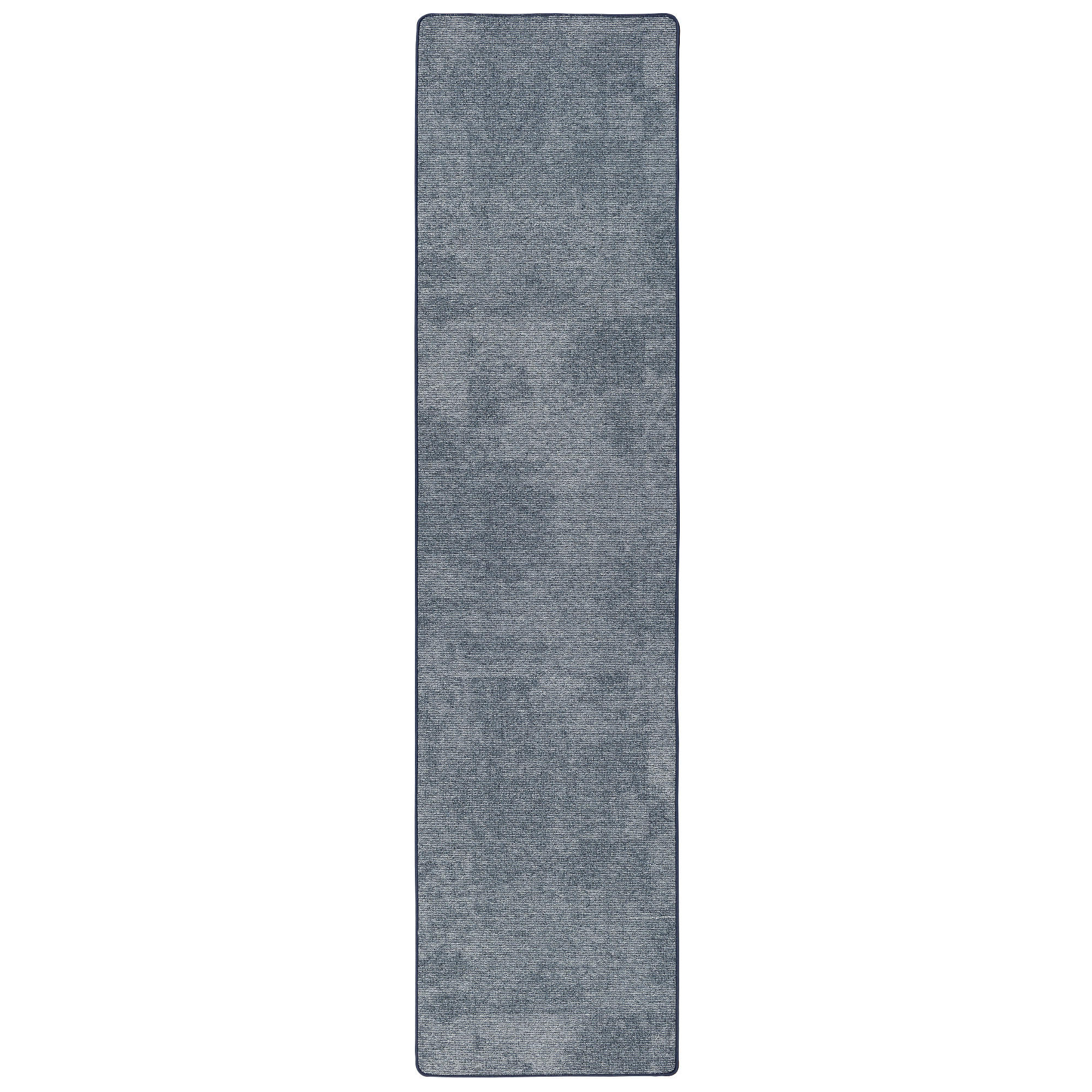 STREIFENBERBER TEPPICH LÄUFER LINES MELIERT - Blau, Textil (100/100cm) - Snapstyle