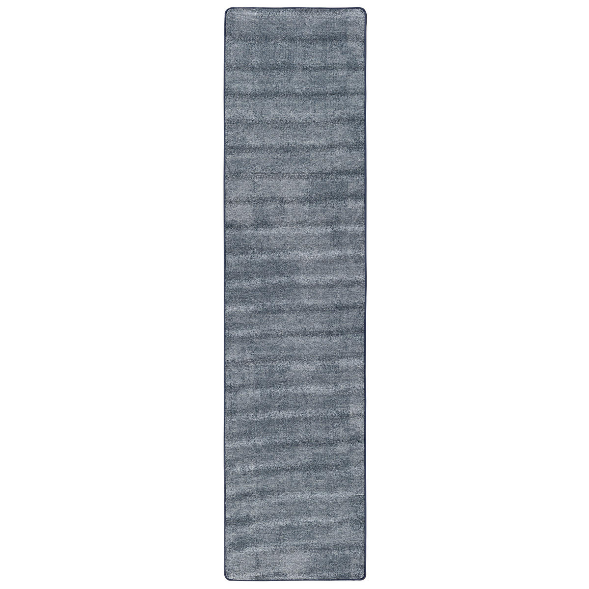 STREIFENBERBER TEPPICH LÄUFER LINES MELIERT - Blau, Textil (100/100cm) - Snapstyle