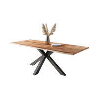 ESSTISCH POLLY - Beige/Schwarz, Holz/Metall (100/260/77cm) - SAM