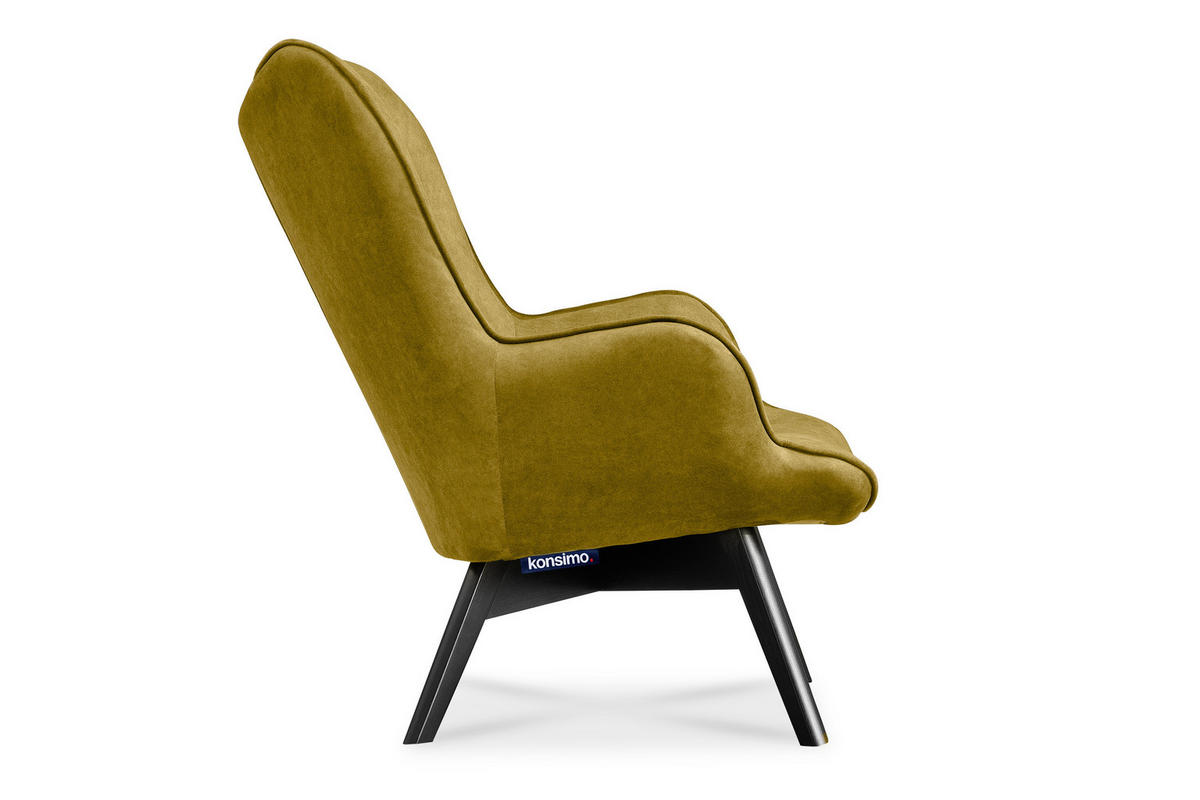 SESSEL GLORI mit Armlehnen, Gelb - Gelb/Schwarz, Holz/Textil (78/94/88cm) - KONSIMO®