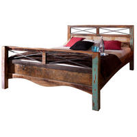 HOLZBETT Altholz 160x200x100 mehrfarbig lackiert NATURE OF SPIRIT #46 - Multicolor, Holz (160/200cm) - Massivmoebel24