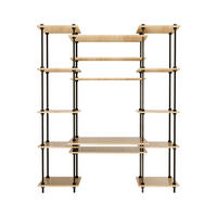 SCHREIBTISCH mit Regal 185x151x35/52,5cm - Eiche San Remo, Metall (151/185/52.5cm) - AR Shelving