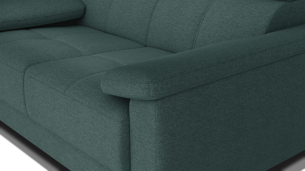 SOFA TAUNUS 2-Sitzer, smaragdgrün - Smaragdgrün/Schwarz, Holzwerkstoff/Textil (141/80/102cm) - Courtois Laville