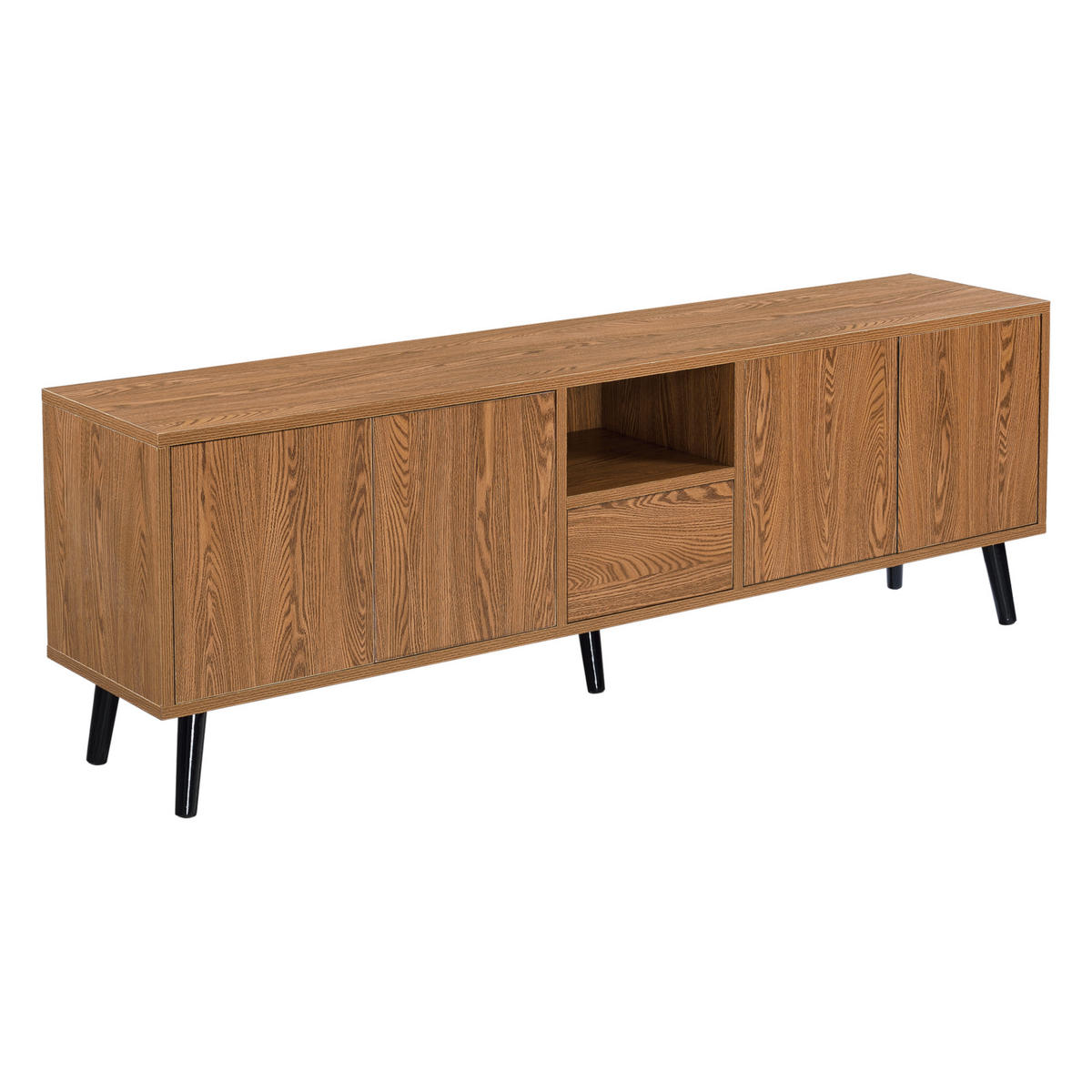 LOWBOARD Hedemora - Dunkelbraun, Holz/Holzwerkstoff (140/45.5/30cm) - [en.casa]