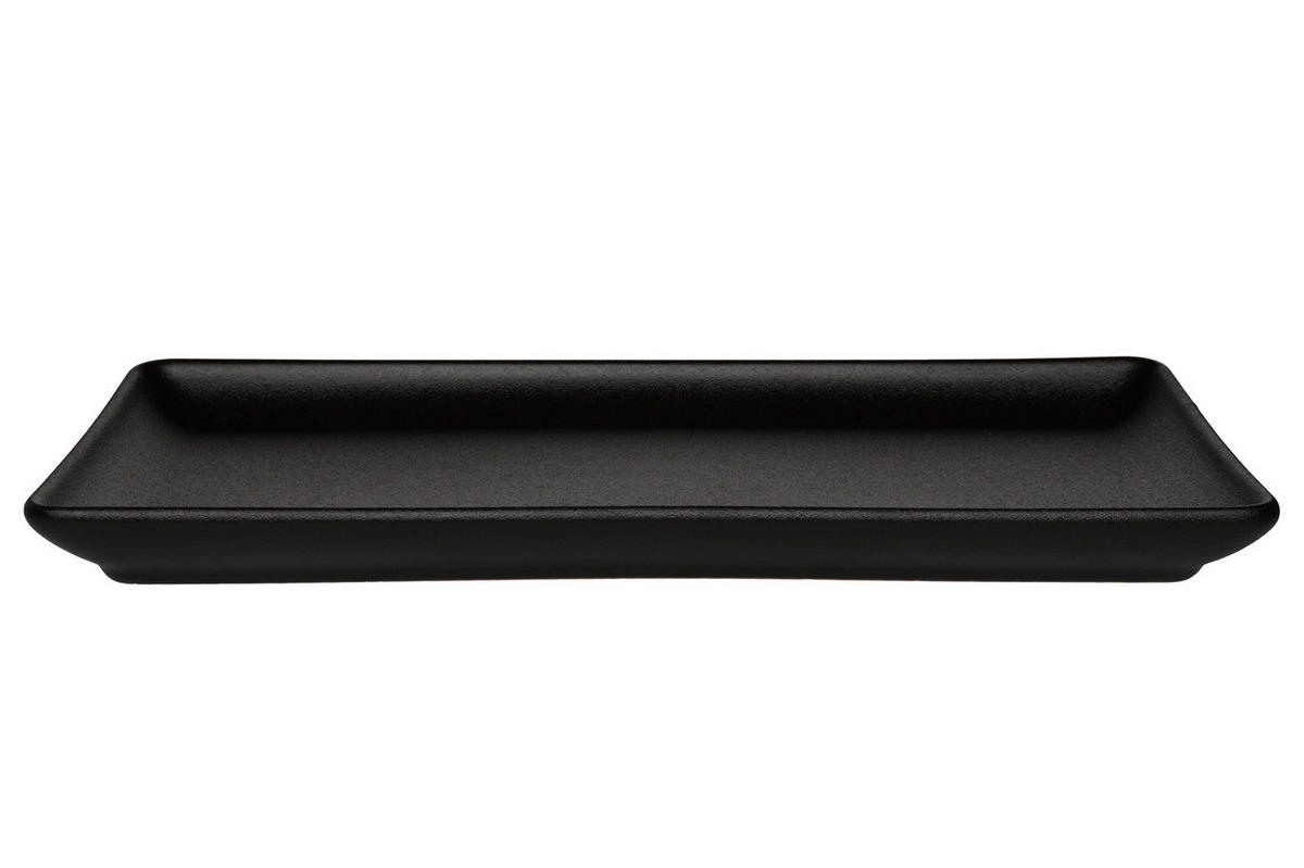 TELLER Rechteckig 32/15 cm - Schwarz, Keramik (15cm)