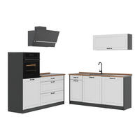 KUCHYNKA R-Line, Biely vidiecky dom/antracitová, 160 cm Goldkraft tammi työtaso - biela/antracitová, kompozitné drevo (160/143/60cm) - Vicco