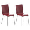 BESUCHERSTUHL 2er Set Tunis Holz Rot Konferenzstuhl Bürostuhl - Rot, Holz (43/87/47cm) - DELUKE