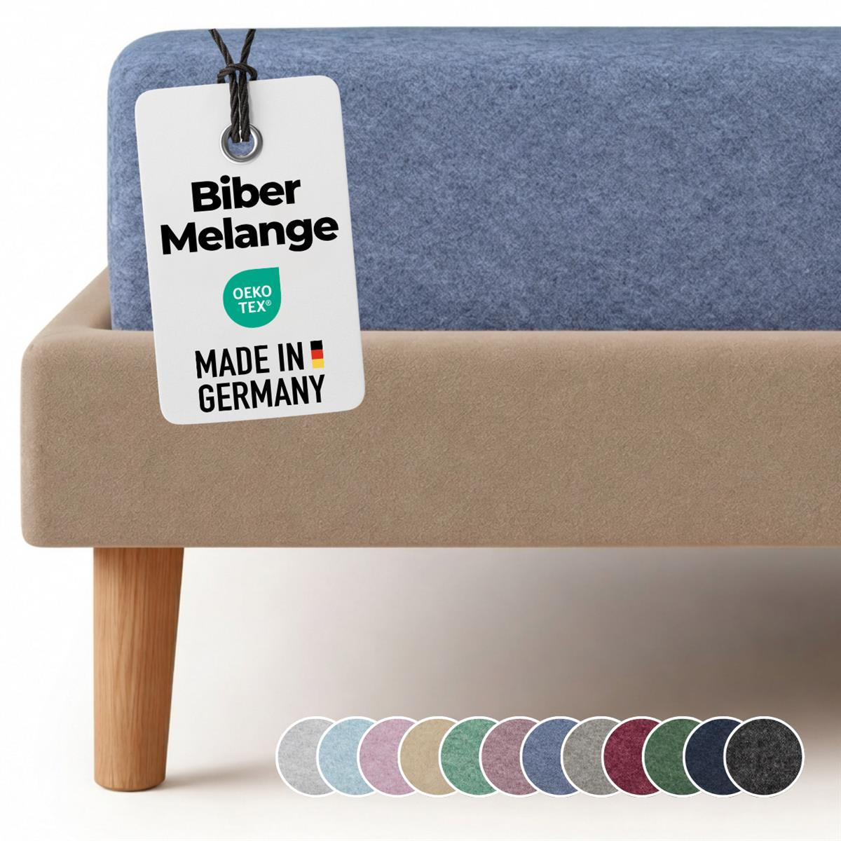 BIBER-SPANNBETTLAKEN 180x200 - 200x200 cm Made in Germany! Warme Winter Flanell Bettlaken aus 100% Baumwolle, Spannbetttuch Blau - Blau, Textil (180/200cm) - Carpe Sonno