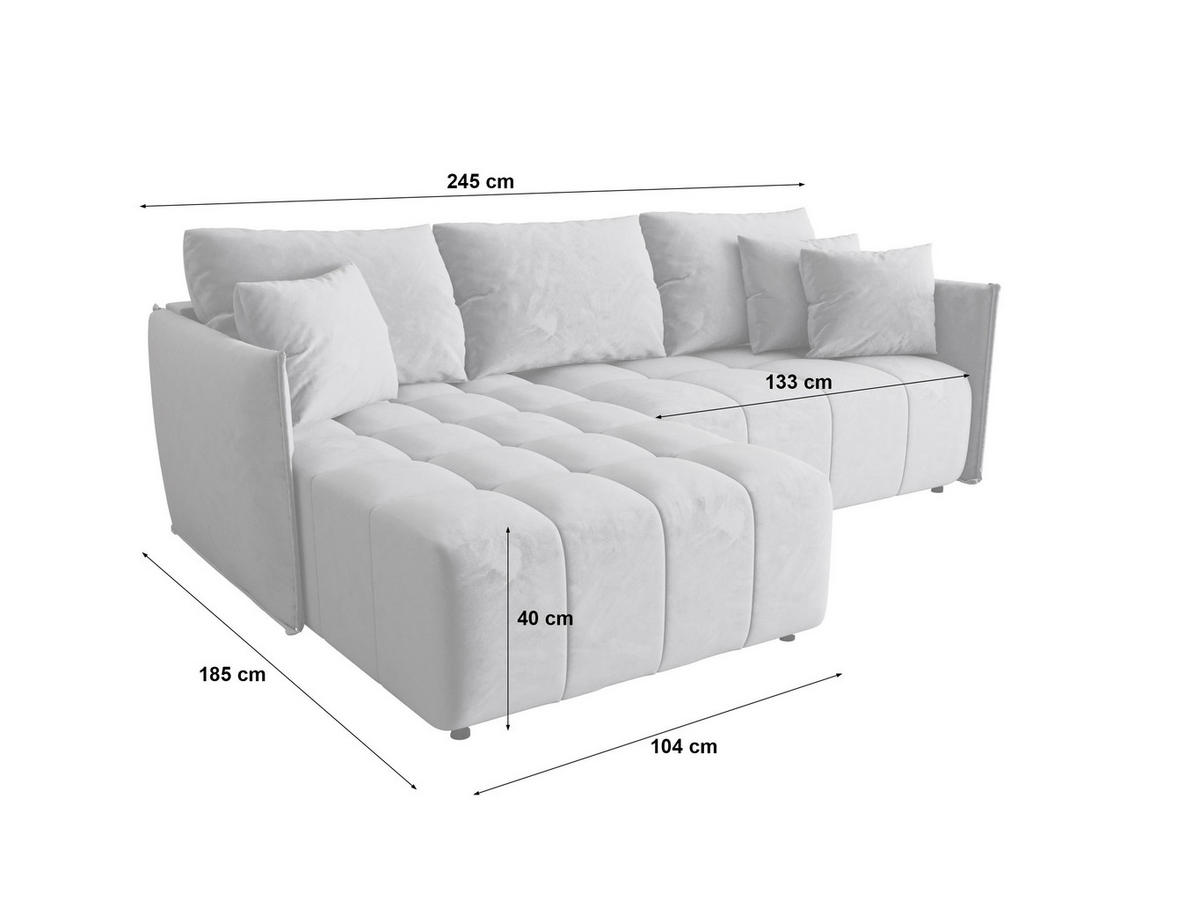 ECKSOFA mit Schlaffunktion ONIL L Monolith 84 Links - Hellgrau, Textil (245/175cm) - Bedante