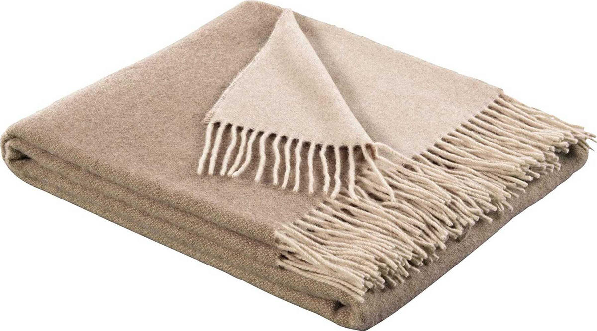 TAGESDECKE Plaid natur-sand 150 x 200cm - Sandfarben, Textil (150/170cm) - Biederlack