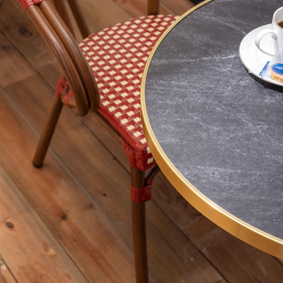 GARTENSET 3-tlg., Schwarz - Rot, Holzwerkstoff - Oviala