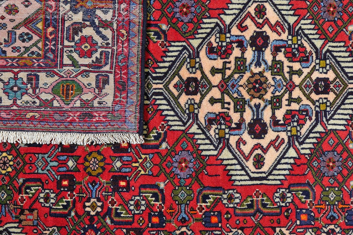ORIENTTEPPICH handgeknüpft Assadabad Rot 198/121 cm Schurwolle - Rot, Textil (121/198cm) - Looma