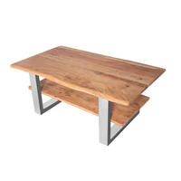 COUCHTISCH PATRICK - Beige/Silberfarben, Holz/Metall (65/115/46cm) - SAM