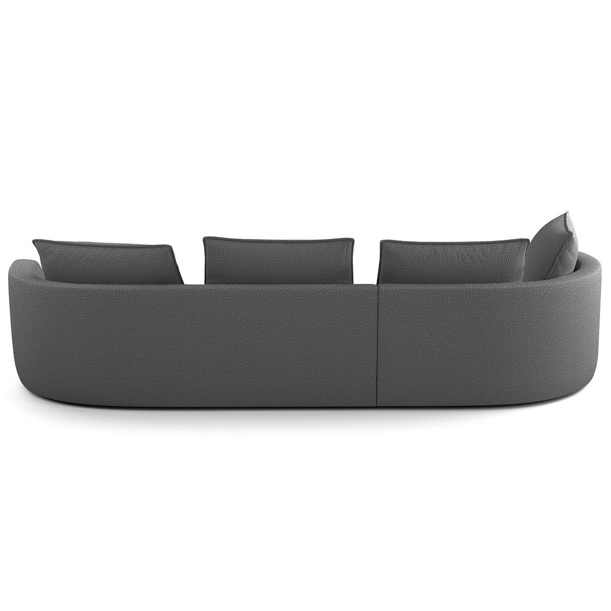 BIGSOFA - Schwarz/Grau, Kunststoff/Textil (322/82/154cm) - home24