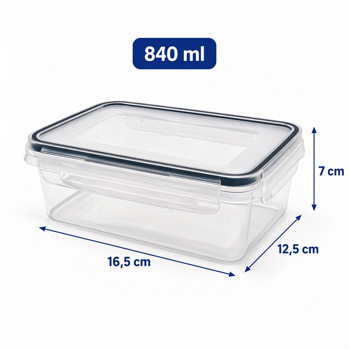 FRISCHHALTEDOSEN Transparent 7er-Set Kunststoff - Transparent, Kunststoff - Relaxdays