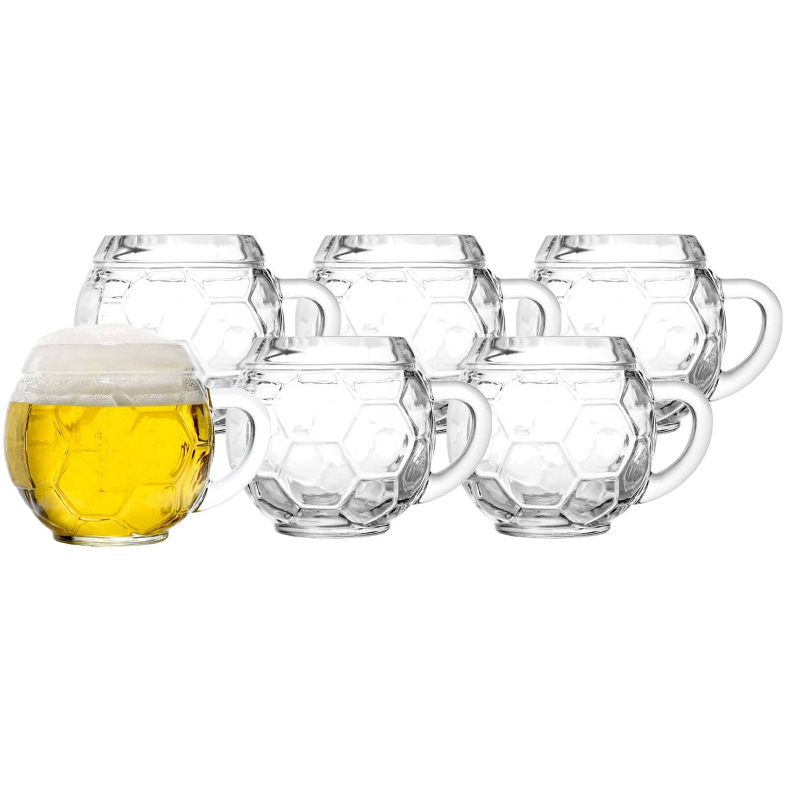 BIERKRÜGE Fußball transparent 400 ml 6er Set - Transparent, Glas (0.4L) - Stölzle Lausitz