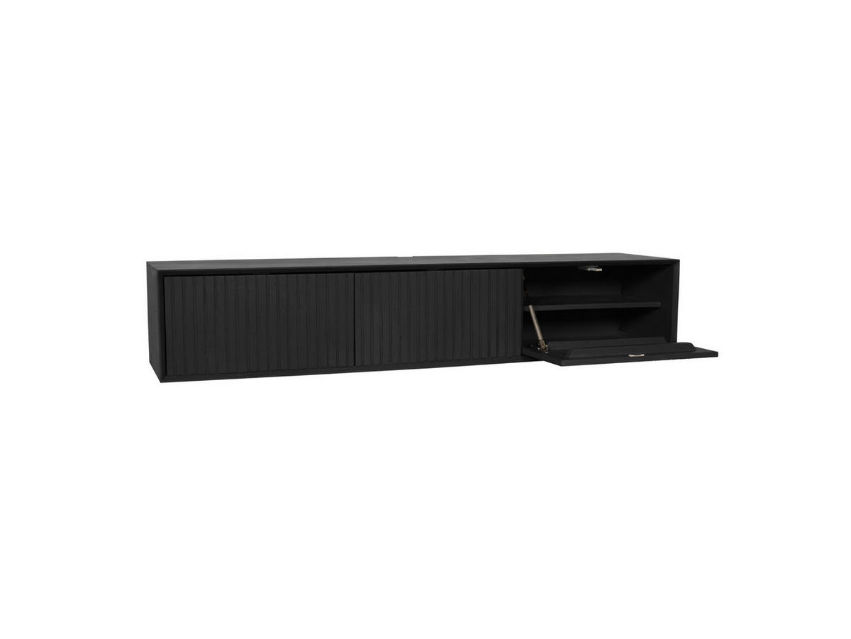 LOWBOARD Dimora Mangoholz 160 cm / 35 cm Schwarz - Schwarz, Holz (160/30/35cm) - Villa Möbel