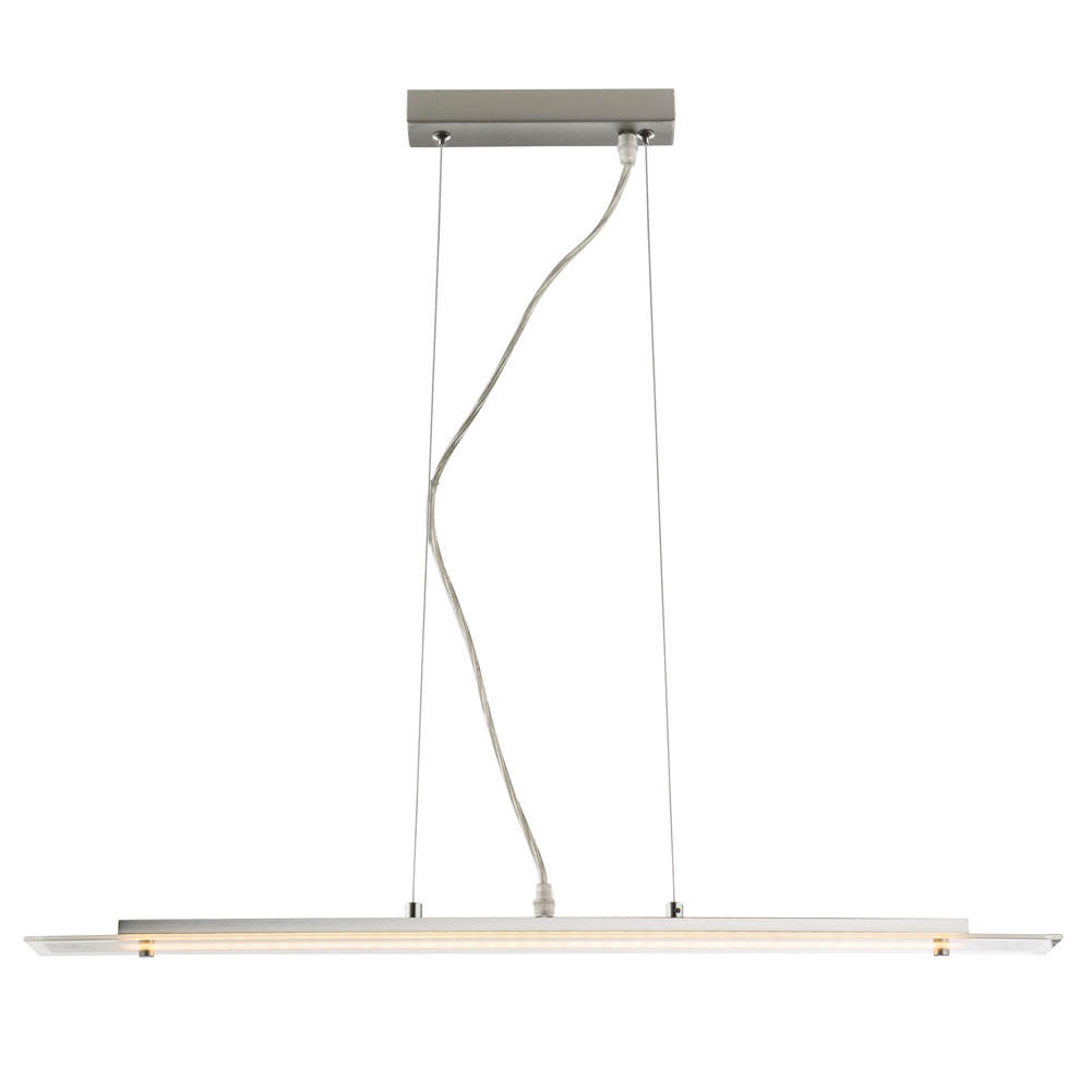 LED HÄNGELEUCHTE KISIMEN Silber satiniert - Silberfarben, Glas (70/7/120cm) - Globo Lighting