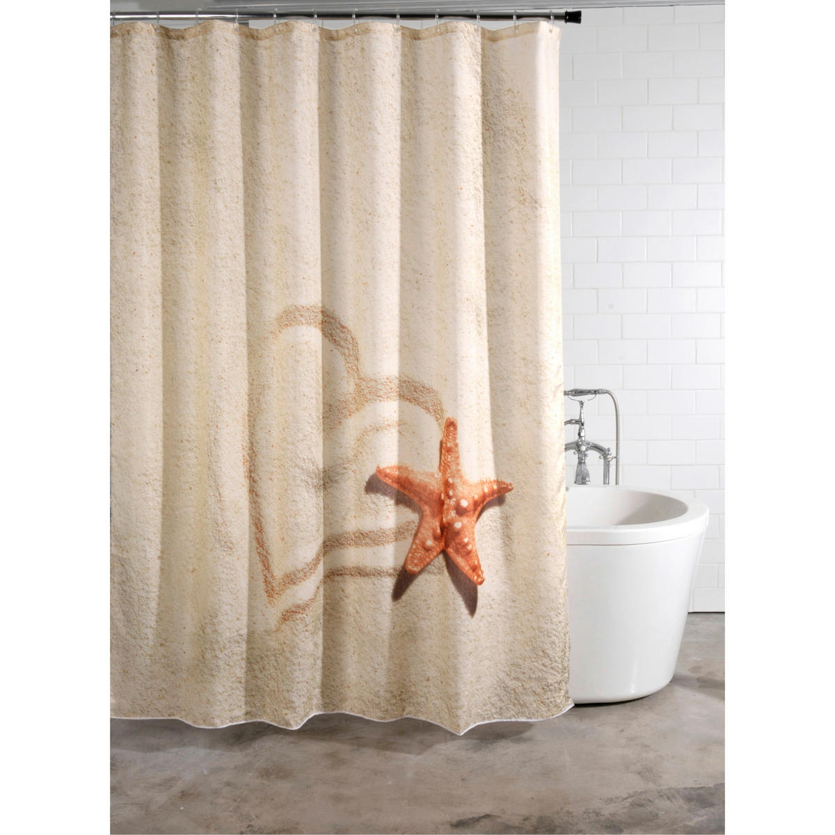 DUSCHVORHANG Sandy 180 x 200 cm - Braun, Textil (180/200cm) - Sanilo