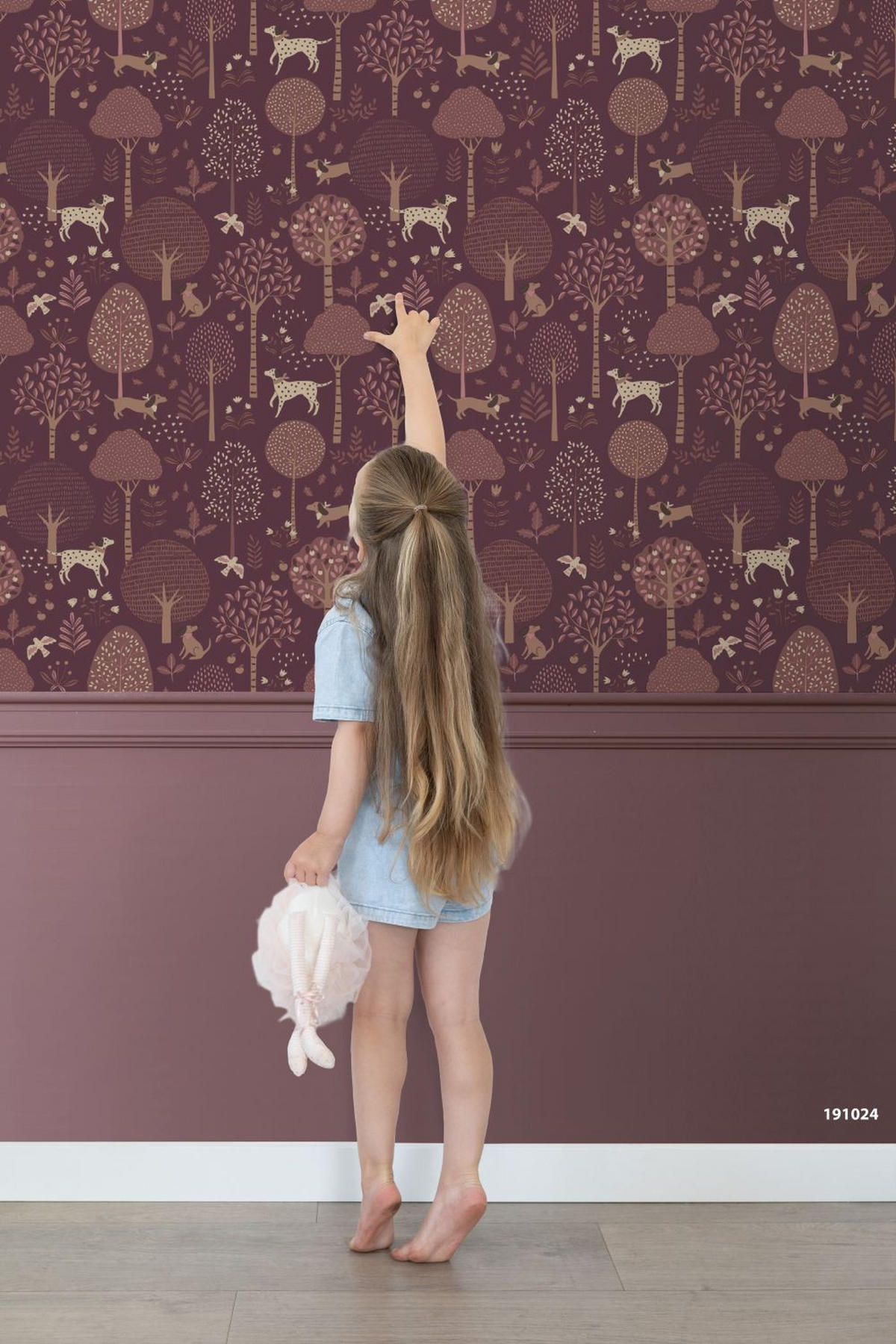 TAPETE Hunde 50 x 900 cm - Lila, Papier (50/0.1cm) - ESTAhome
