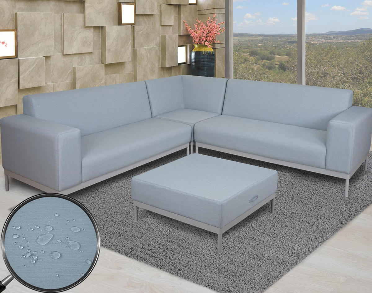 ECKSOFA OHNE ABLAGE Blau - Blau, Textil (245/82cm) - MCW