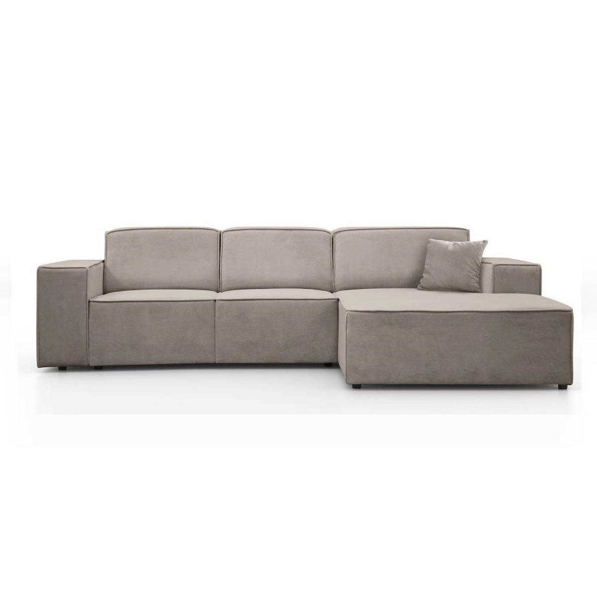 ECKSOFA ohne Schlaffunktion Pedro L cappuccino rechts - Schwarz/Cappuccino, Kunststoff/Textil (267/170cm) - Beautysofa