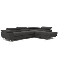 ECKSOFA ANTON mit Schlaffunktion und Bettkasten Anthrazit - Anthrazit, Holzwerkstoff/Kunststoff (274/203cm) - Idohome