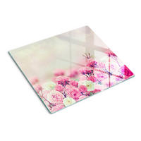 GLASPLATTE 60x52 cm Wildrosenblüten - Pink, Glas (60/0.4/52cm) - TULUP