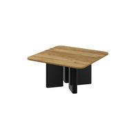 COUCHTISCH quadratisch Alteiche Schwarz 80/80/50 cm - Schwarz Hochglanz/Alteiche, Holzwerkstoff (80/80/50cm) - designimpex