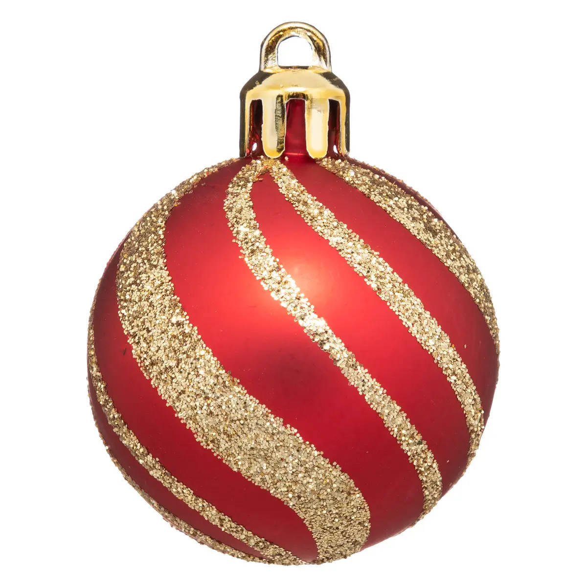 WEIHNACHTSKUGELN 4 cm 12er-Set - Rot/Goldfarben, Kunststoff (4/5.3/4cm) - Atmosphera Createur d´interieur