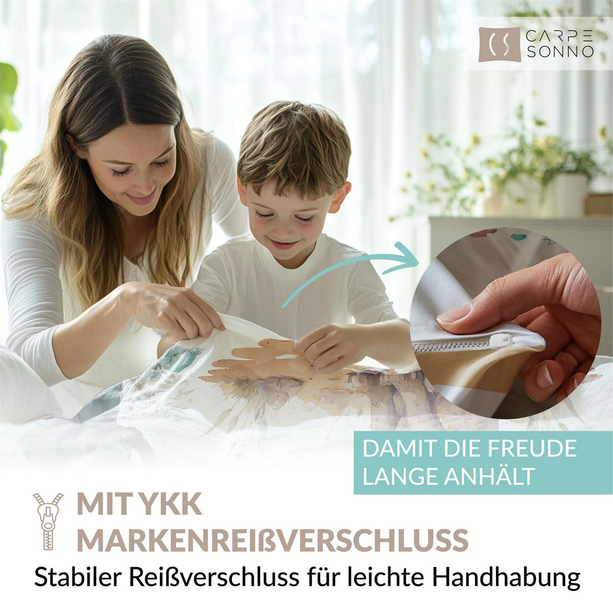 KINDERBETTWÄSCHE 135x200 cm Tiere Tiermotiv aus 100% Baumwolle - Leuchtet um Dunkeln - Multicolor, Textil (135/200cm) - Carpe Sonno