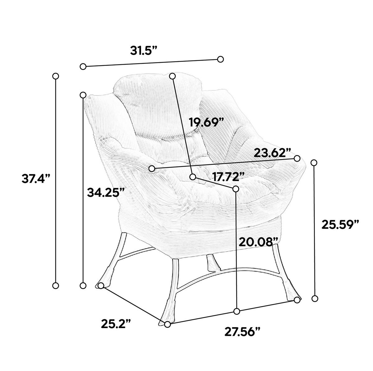 SESSELSET mit Hocker 70/64/95 cm in Hellgrün mit Seitenfach und Stahlgestell - Hellgrün, Textil (69.9/95/64cm) - Flora Grace