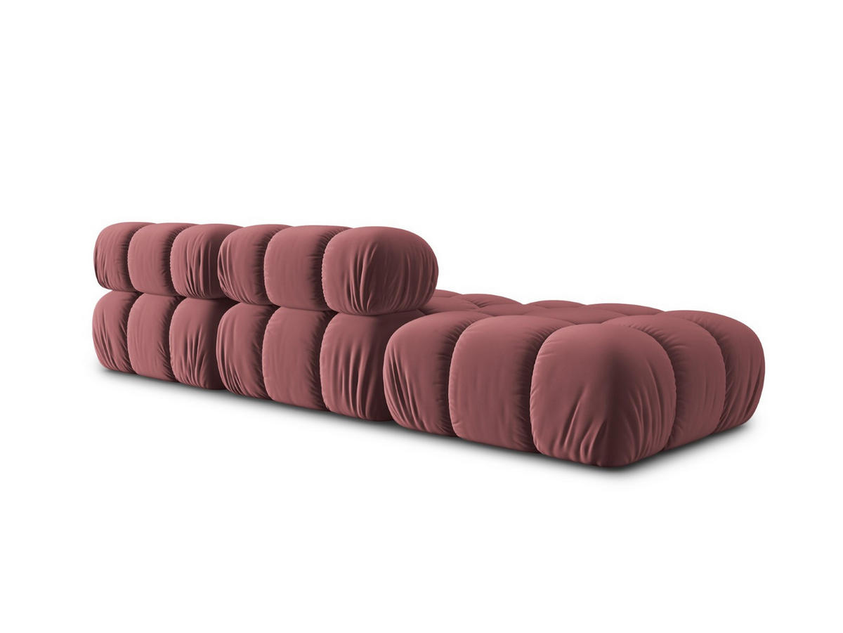 MODULARES-SOFA links Bellis aus Samt rosa 4 Sitzplätze - Pink, Textil (94/63/282cm) - Micadoni