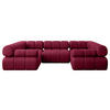 WOHNLANDSCHAFT modulares Sofa Birno-U1 - 285x190x70 cm Bordeauxrot Velours - Bordeaux, Holzwerkstoff/Textil (285/70/190cm) - ALTDECOR