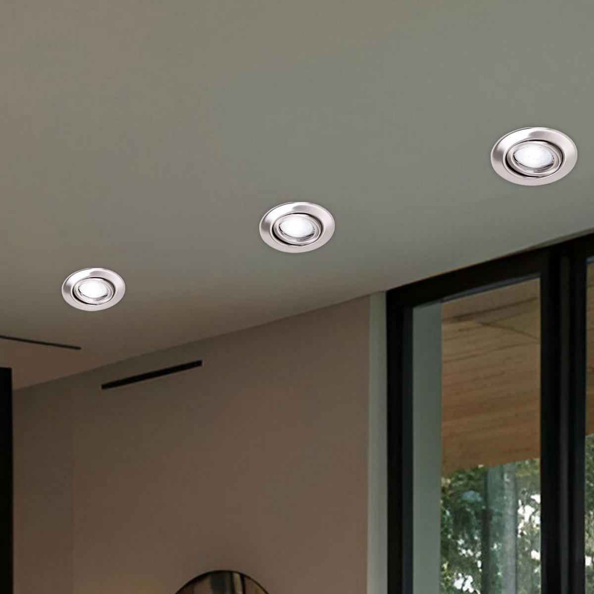 LED EINBAUSTRAHLER Silber gebürstet 3er Set - Silberfarben, Metall (11/7/11cm)