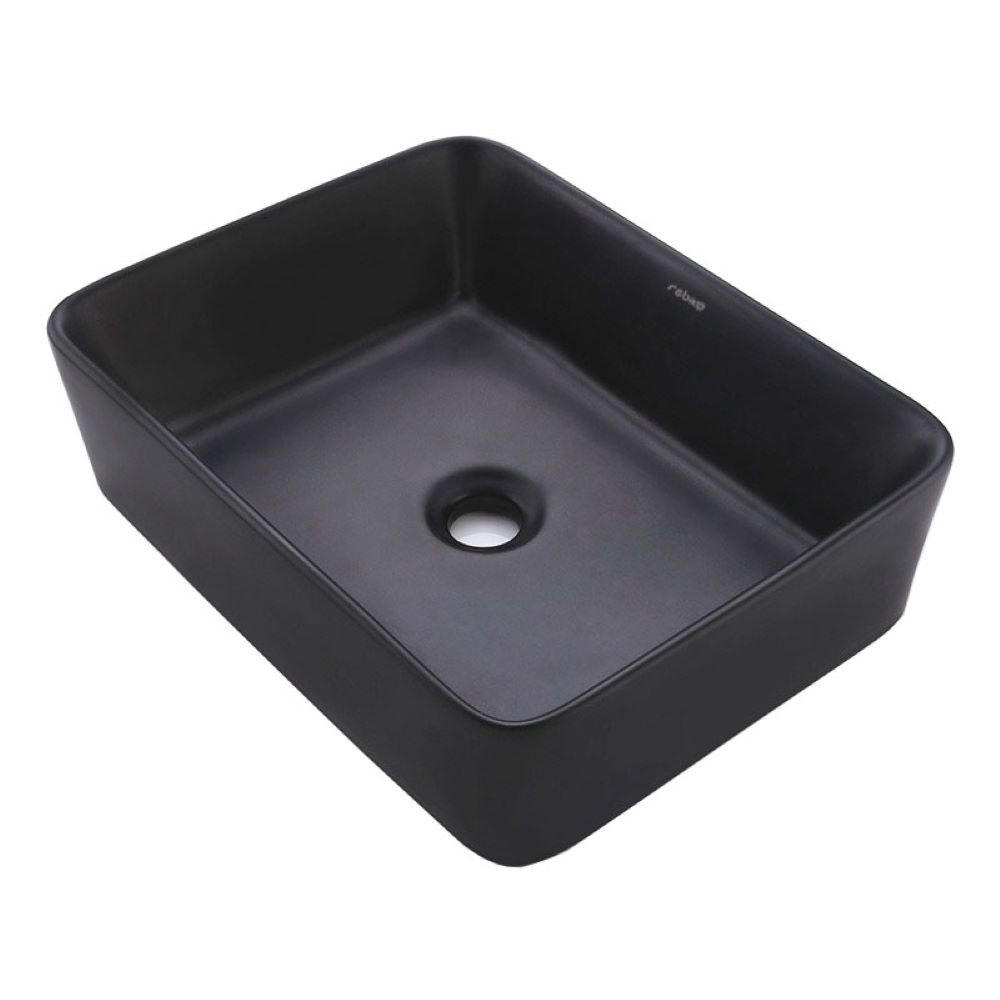 Rebiko Waschbecken, Schwarz 48x14x36.5 cm