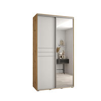 SCHWEBETÜRENSCHRANK 235,2/130/45 2-türig - Silberfarben/Weiß, Holz/Metall (130/235/45cm) - Abiks Möbel