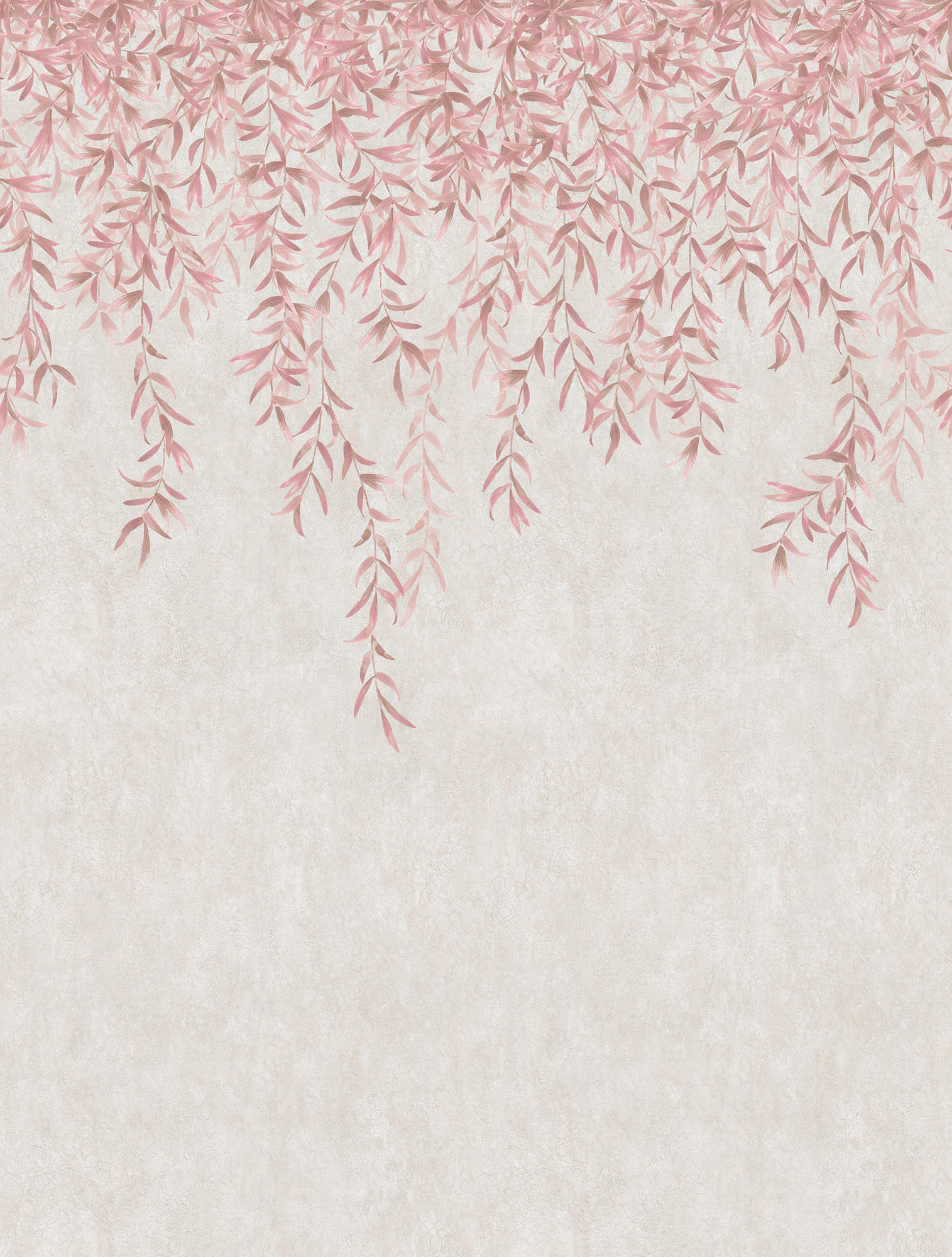 FOTOTAPETE Blätter 212 x 280 cm - Pink, Papier (212/280cm) - Sanders & Sanders