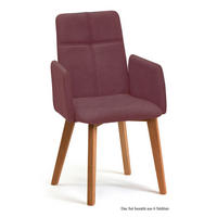 ARMLEHNSTUHL (6er-Set) Dardana 52x92x60 Eiche geölt/Marsala - Eichefarben/Brombeere, Kunststoff (60/92/52cm) - 58aufmkessel