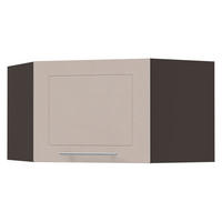 ECKHÄNGESCHRANK Kvantum W10/60/36 Lava / Kaschmir Matt 60 / 60 / 36cm - Kaschmir/Dunkelgrau, Holz/Holzwerkstoff (60/36/60cm) - Feldmann-Wohnen