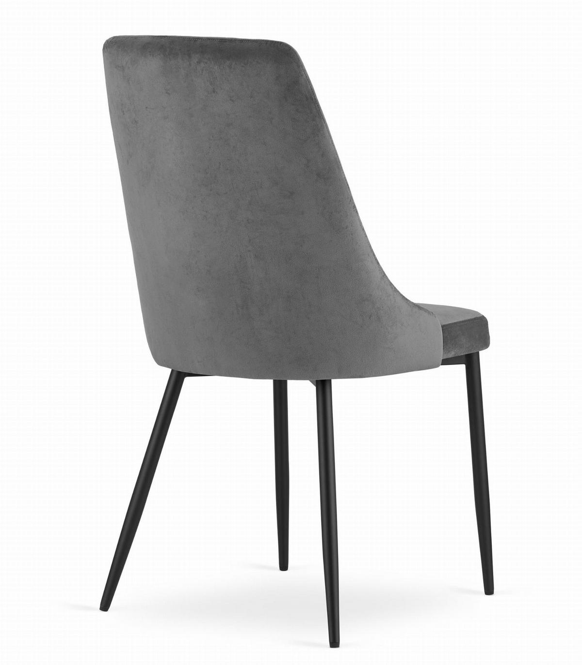 STUHL BRISIGHELLA 6-er Set, Grau, mit Samtstoff gepolstert - Anthrazit, Textil/Metall (49/94/61cm) - Komodee
