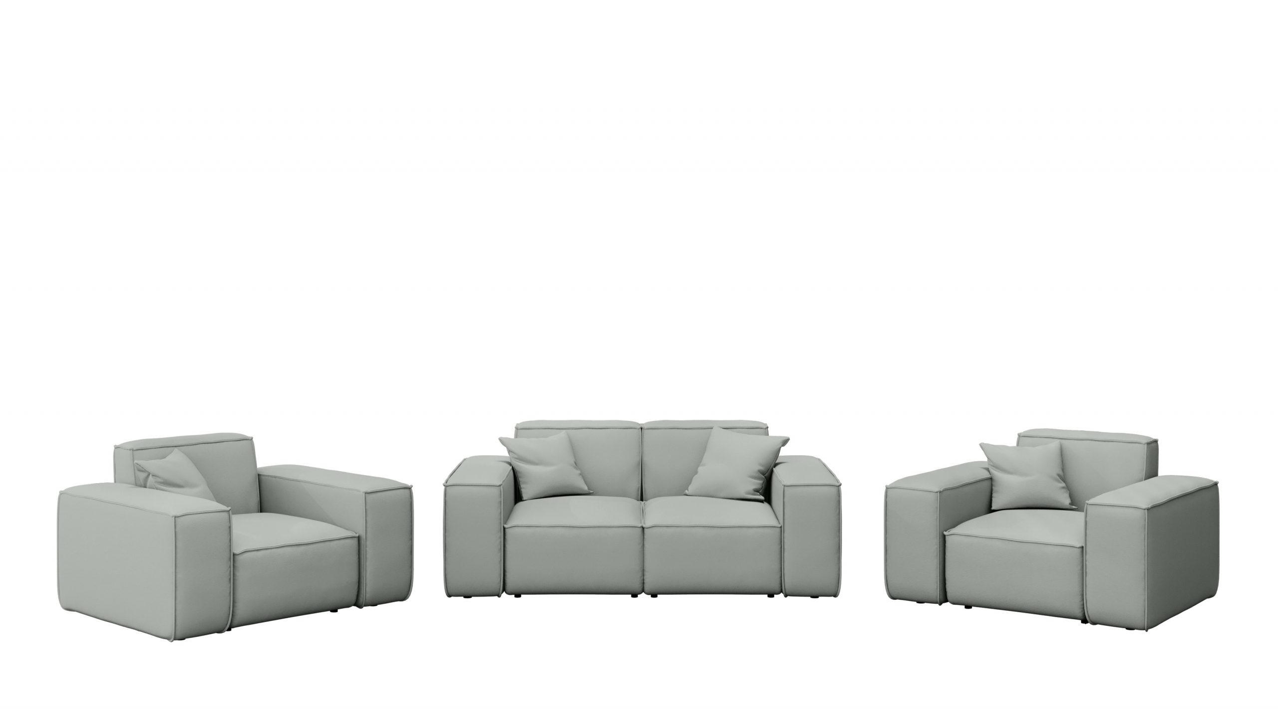 Kaiser Möbel ZAHRADNÍ SEDACÍ SOUPRAVA 2+1+1 MALIBU tkanina Odyssey Světle šedá