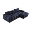 ECKSOFA OMBO 285x168x77/97 cm, Rechts, Schlaffunktion, elektr. Sitz, Kopfstützen, hydrophober EDEN-Stoff – Dunkelblau - Dunkelblau, Holz/Textil (285/168cm) - DomoHome