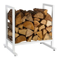 KAMINHOLZREGAL - Weiß, Metall (60/62/49cm) - Relaxdays