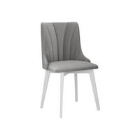 ESSZIMMERSTUHL Monti V Pik Muschel - Hellgrau/Weiß, Holz/Textil (48/83/53cm) - MIRJAN24