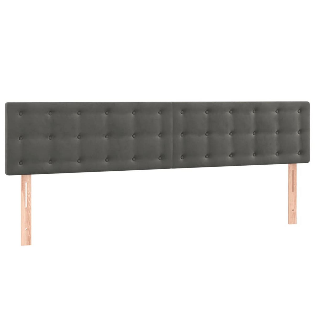 BOXSPRINGBETT MIT MATRATZE & LED DUNKELGRAU 200X200 CM SAMT - Dunkelgrau, Holz/Textil - vidaXL