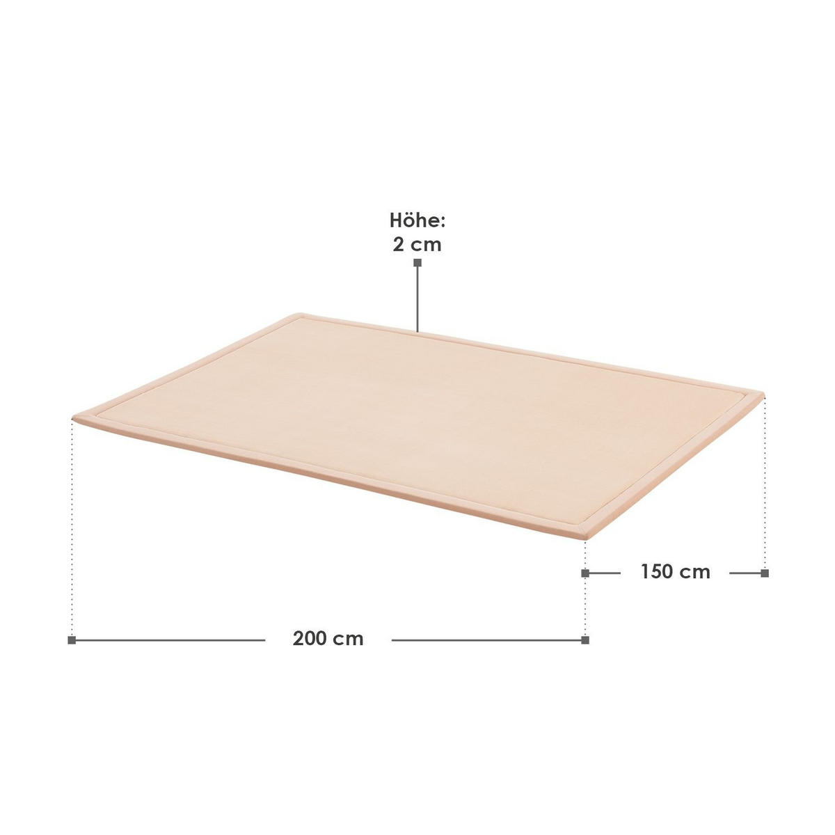 SPIELMATTE Maila beige 200 x 150 cm - Beige, Textil (150/2/200cm) - Juskys