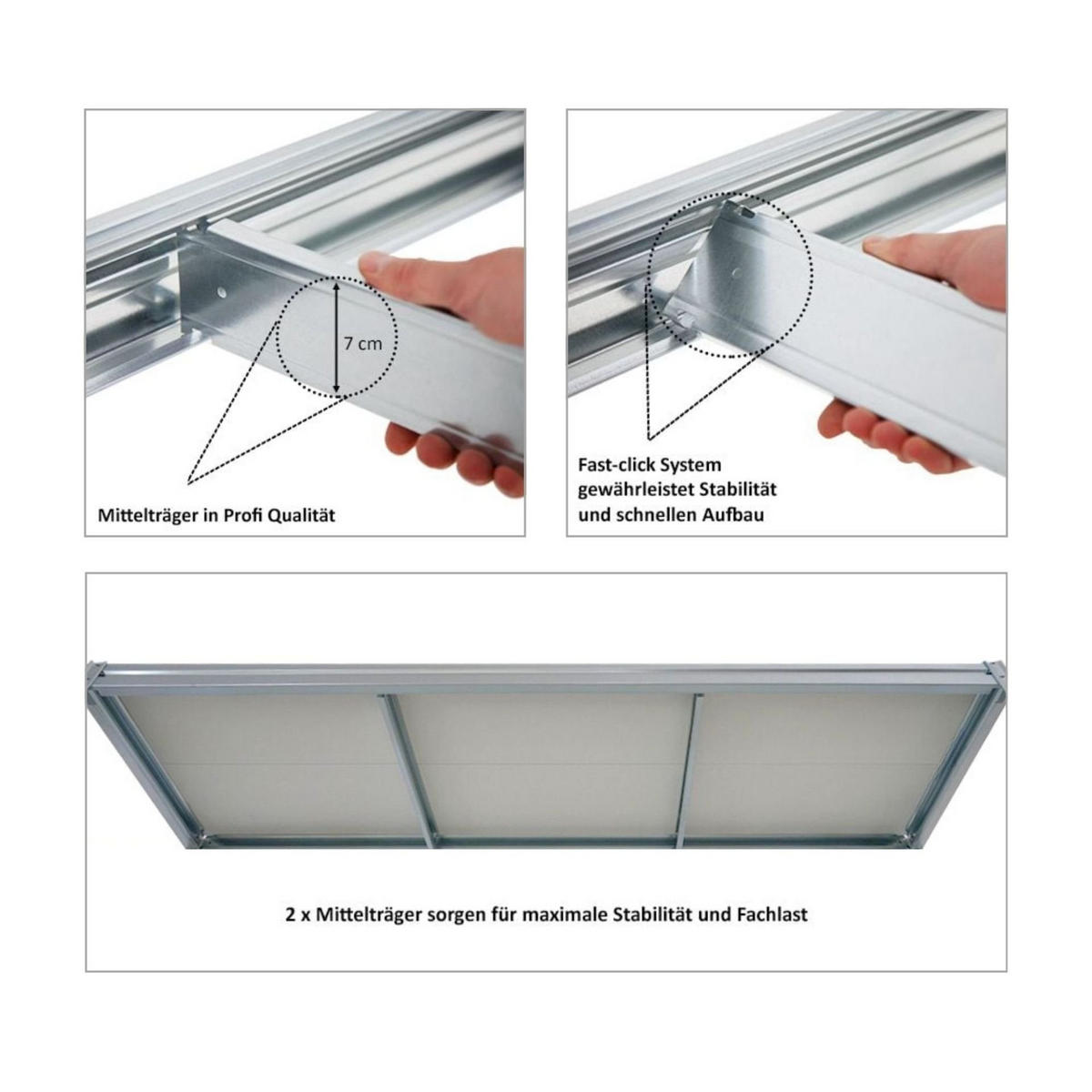 SCHWERLASTREGAL Dino 180x200x60cm Melamin-Ebenen Verzinkt - Silberfarben, Metall (200/180/60cm) - PROREGAL