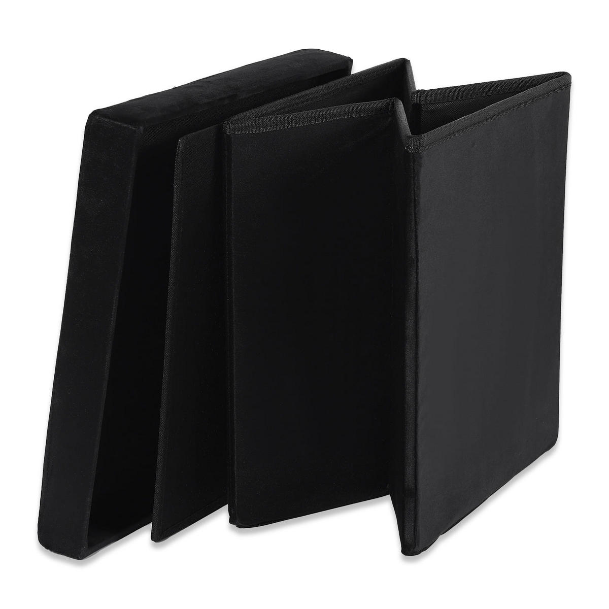 SITZBOX Ravello L mit Knöpfen Samt Schwarz - Schwarz, Textil (38/38/38cm) - Komodee